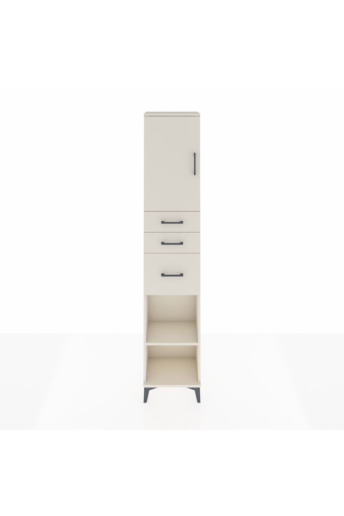Arges Dolap 3 Raflı 3 Çekmeceli Tek Kapaklı 44x30x221 - S28M230V1A