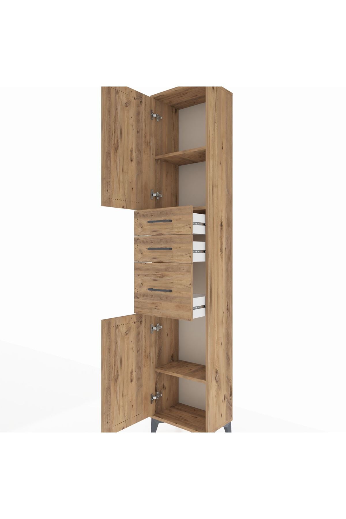 Arges Dolap 3 Raflı 3 Çekmeceli 2 Kapaklı 44x30x221 - S28M229V9A