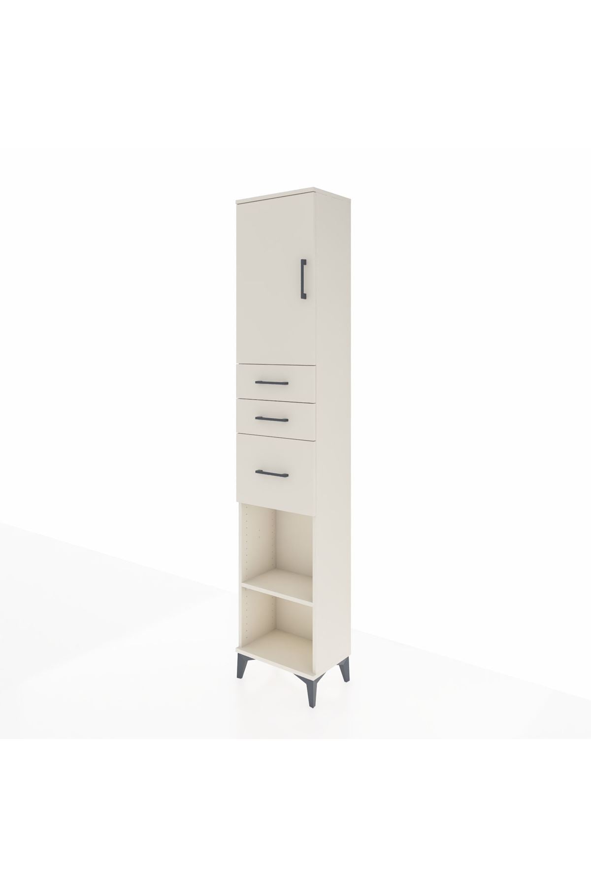 Arges Dolap 3 Raflı 3 Çekmeceli Tek Kapaklı 44x30x221 - S28M230V1A