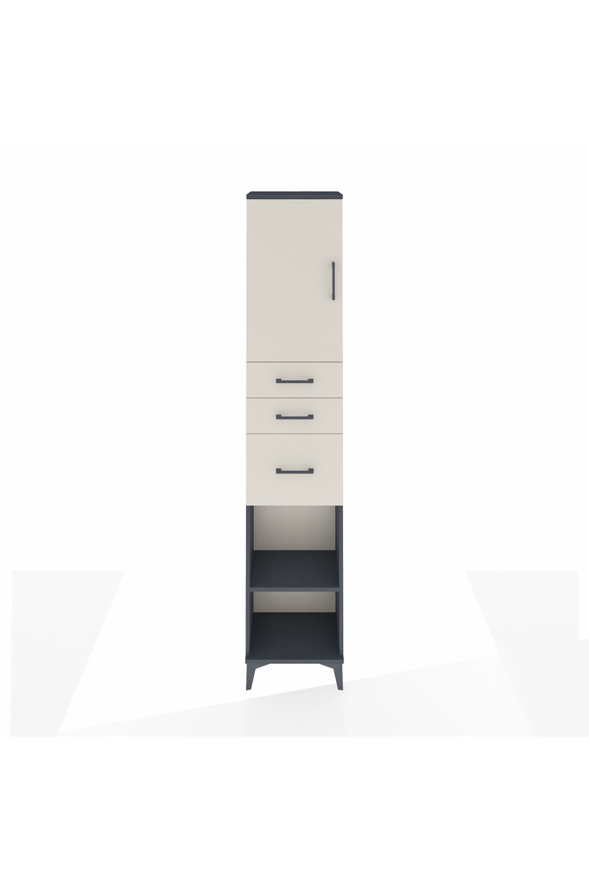 Arges Dolap 3 Raflı 3 Çekmeceli Tek Kapaklı 44x30x221 - S28M231V4A