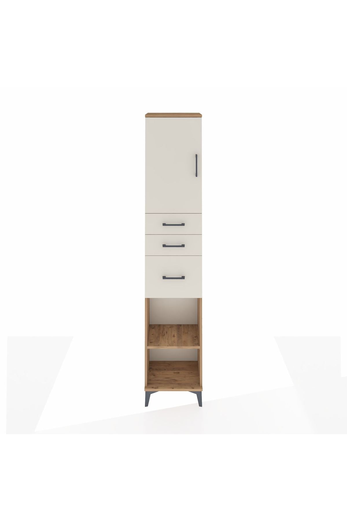 Arges Dolap 3 Raflı 3 Çekmeceli Tek Kapaklı 44x30x221 - S28M231V7A