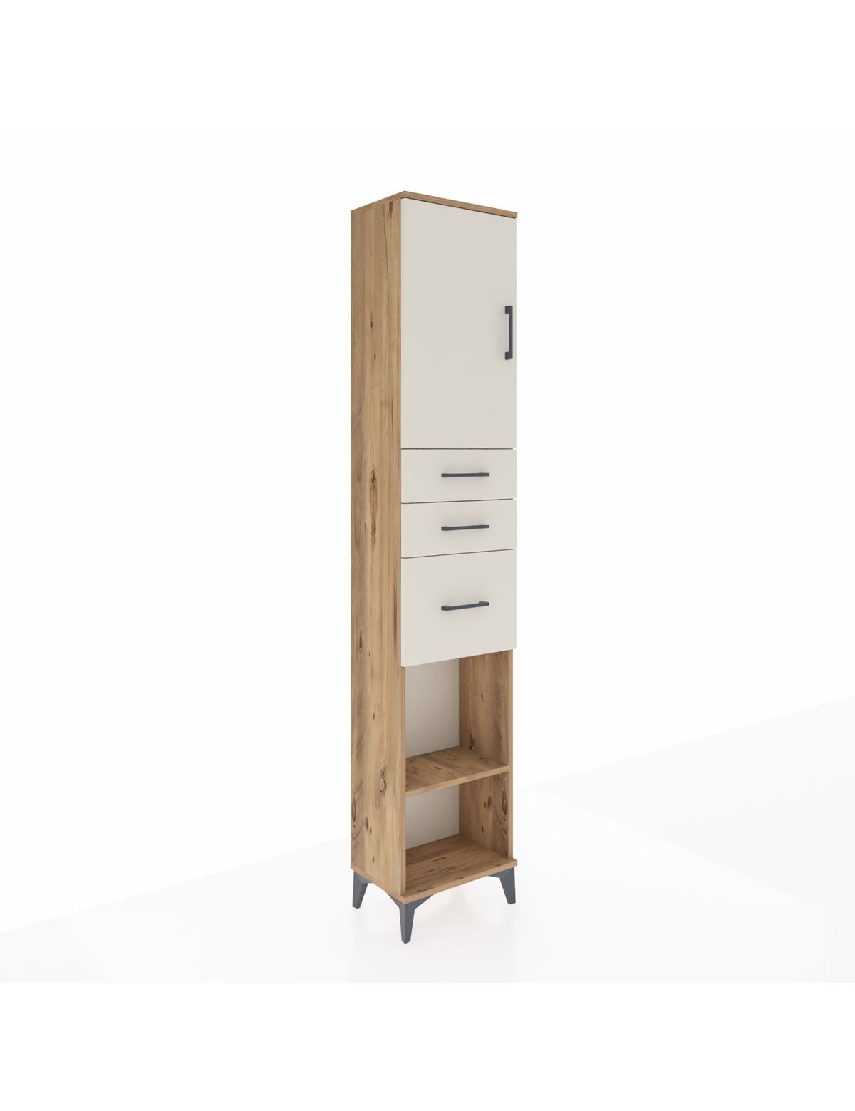 Arges Dolap 3 Raflı 3 Çekmeceli Tek Kapaklı 44x30x221 - S28M231V7A