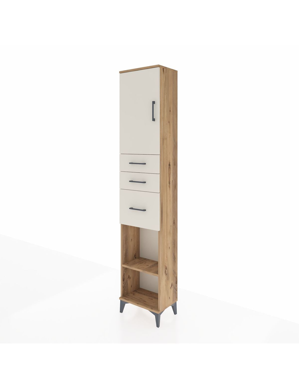 Arges Dolap 3 Raflı 3 Çekmeceli Tek Kapaklı 44x30x221 - S28M231V7A