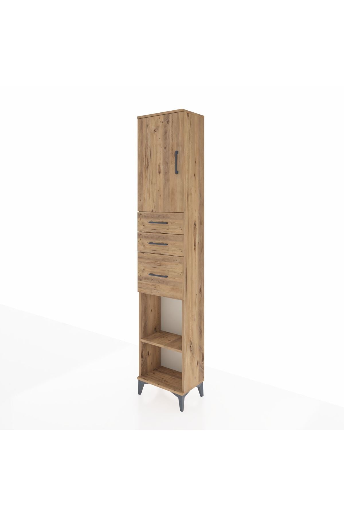Arges Dolap 3 Raflı 3 Çekmeceli Tek Kapaklı 44x30x221 - S28M231V9A
