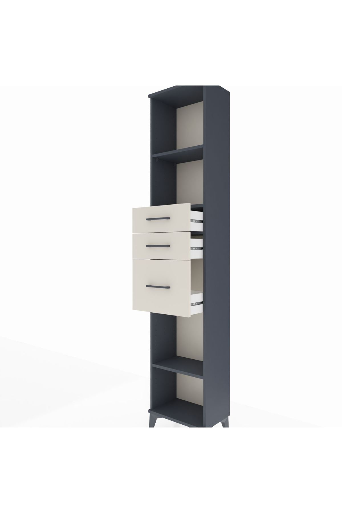 Arges Dolap 3 Raflı 3 Çekmeceli 44x30x221 - S28M232V4A