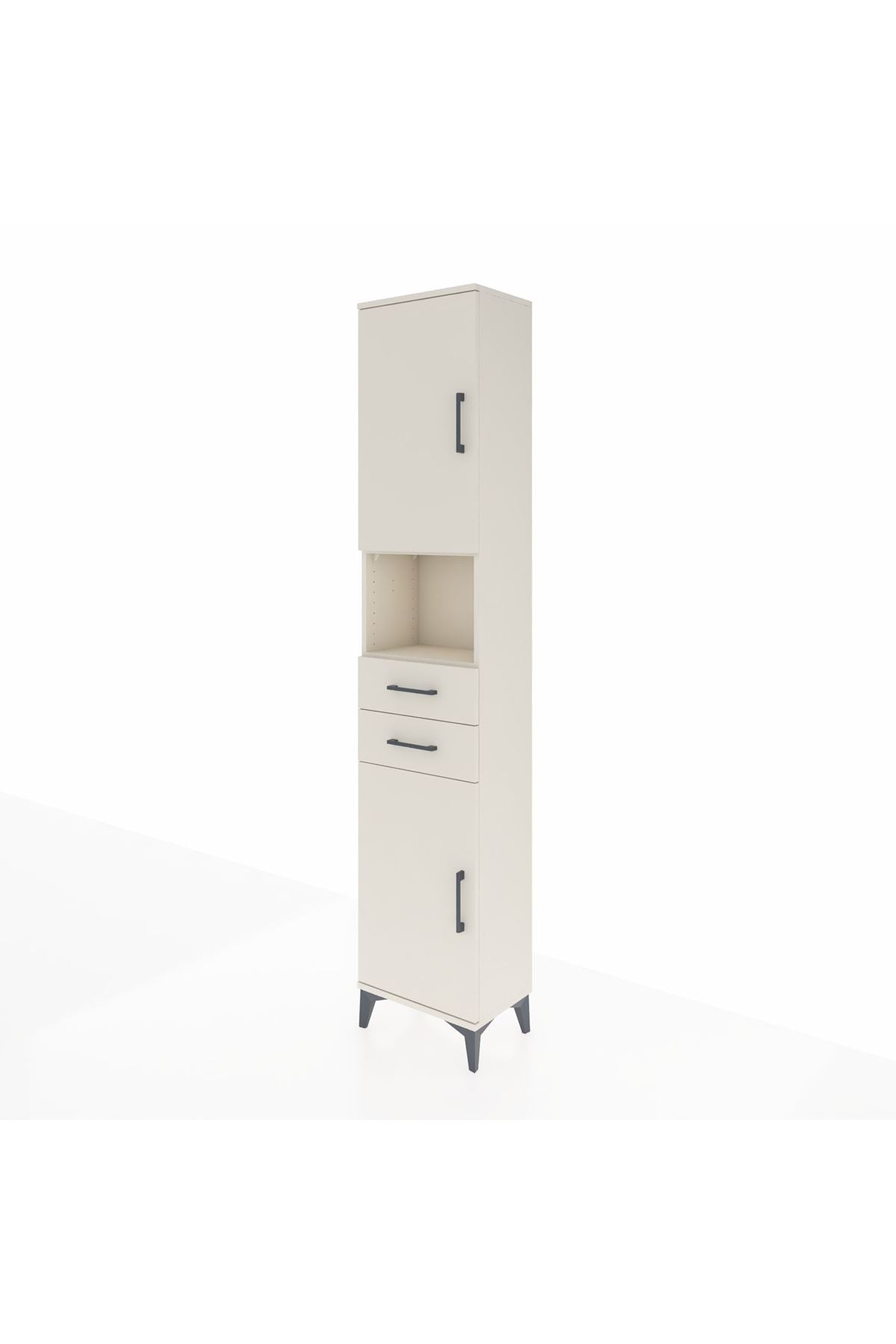 Arges Dolap 4 Raflı 2 Çekmeceli 2 Kapaklı 44x30x221 - S28M233V1A