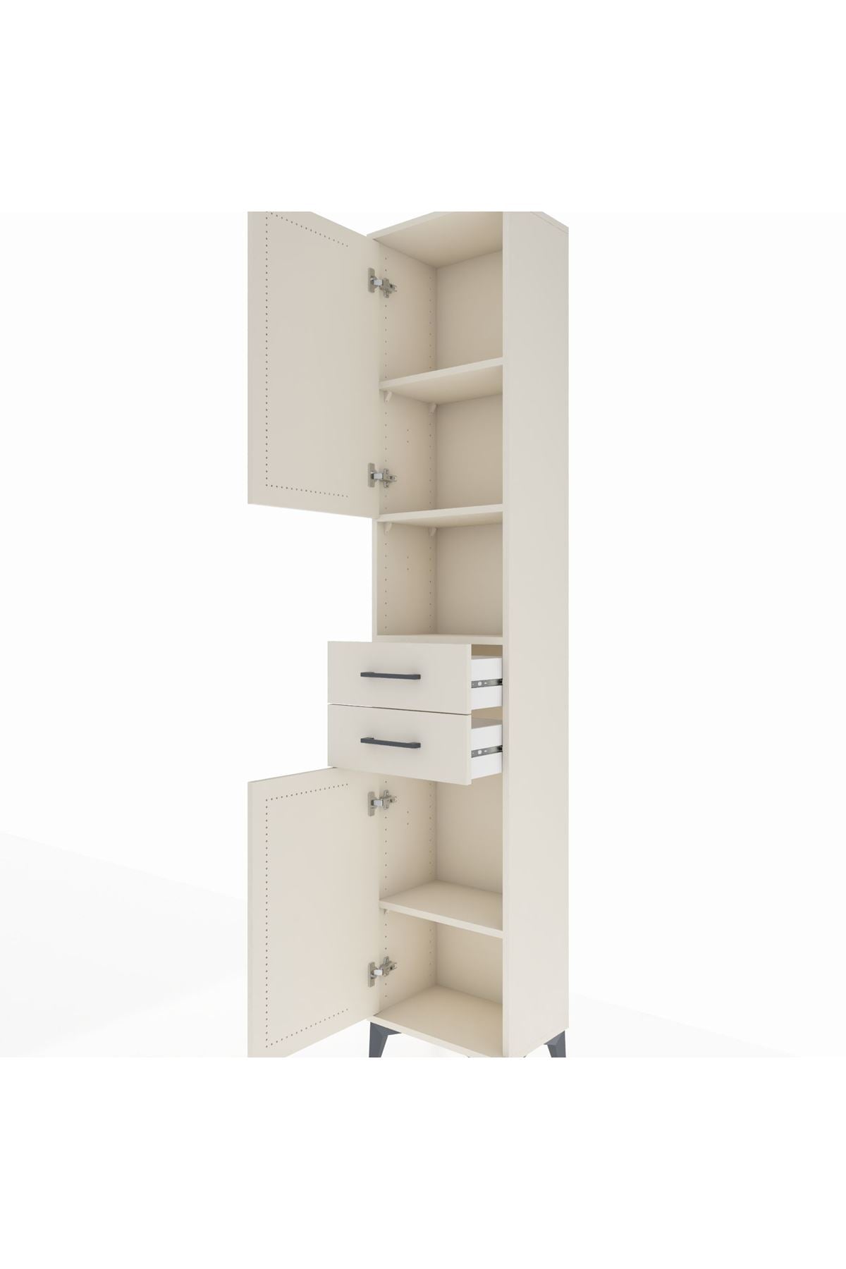 Arges Dolap 4 Raflı 2 Çekmeceli 2 Kapaklı 44x30x221 - S28M233V1A