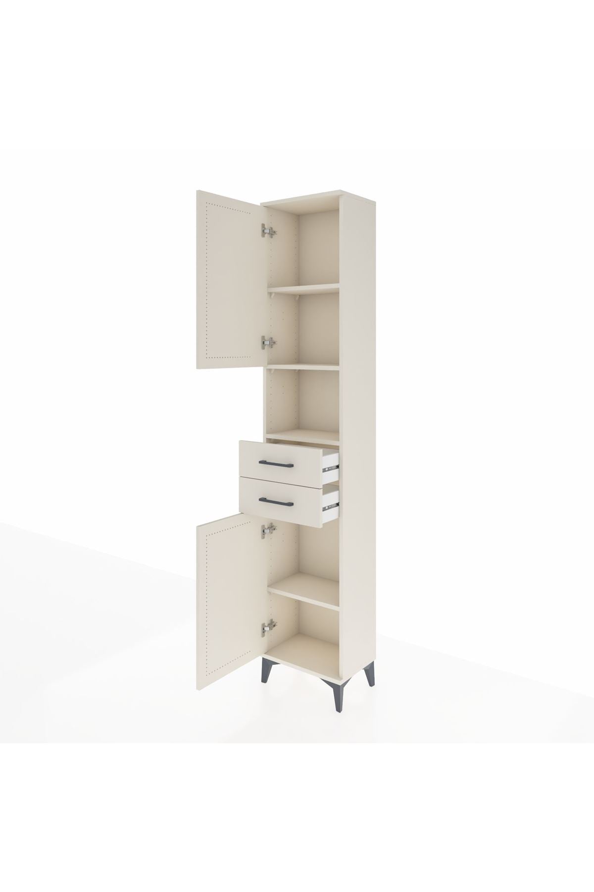 Arges Dolap 4 Raflı 2 Çekmeceli 2 Kapaklı 44x30x221 - S28M233V1A