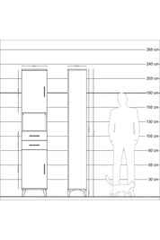 Arges Dolap 4 Raflı 2 Çekmeceli 2 Kapaklı 44x30x221 - S28M233V1A