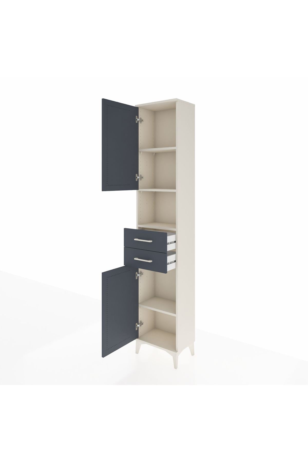 Arges Dolap 4 Raflı 2 Çekmeceli 2 Kapaklı 44x30x221 - S28M233V2A