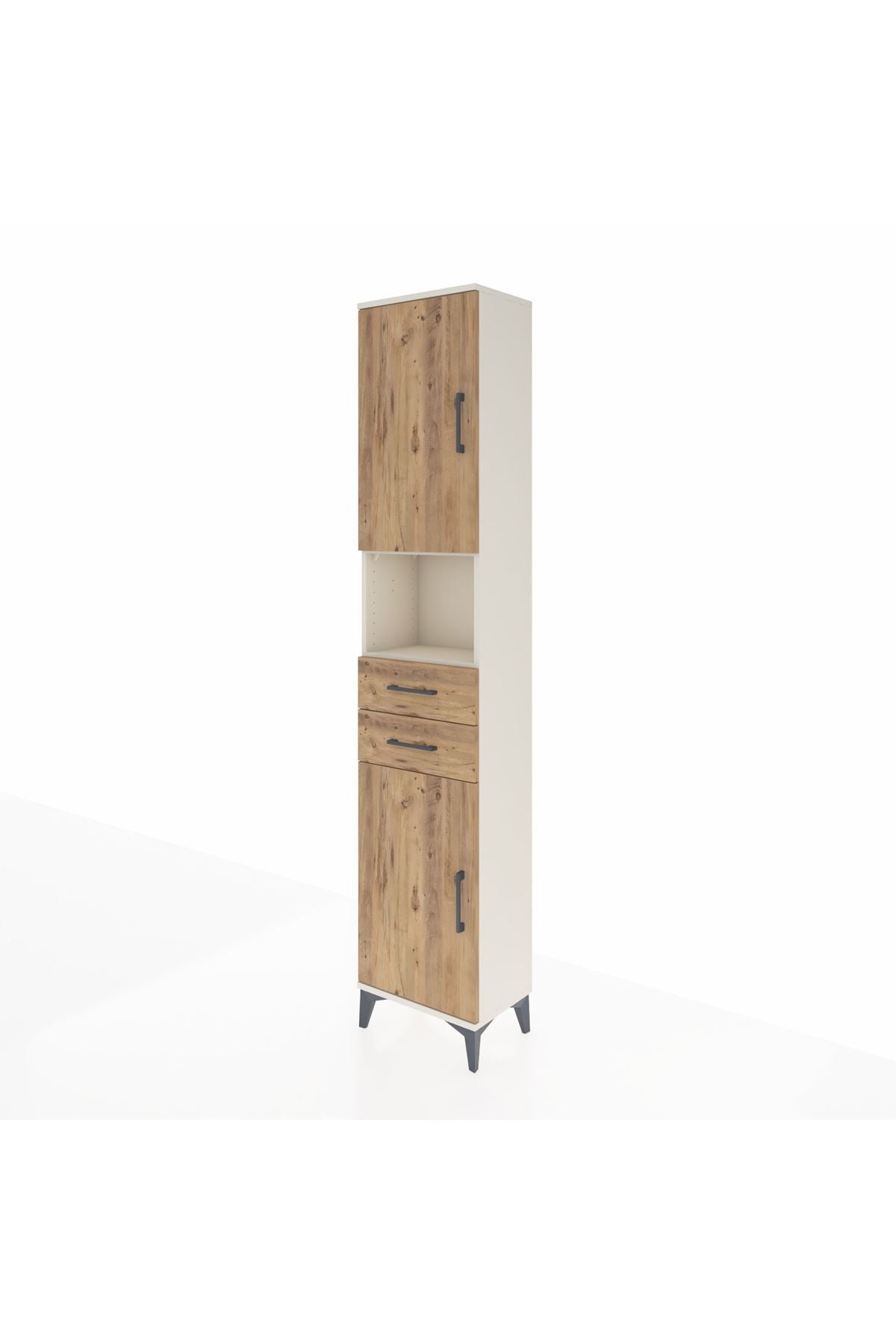 Arges Dolap 4 Raflı 2 Çekmeceli 2 Kapaklı 44x30x221 - S28M233V3A