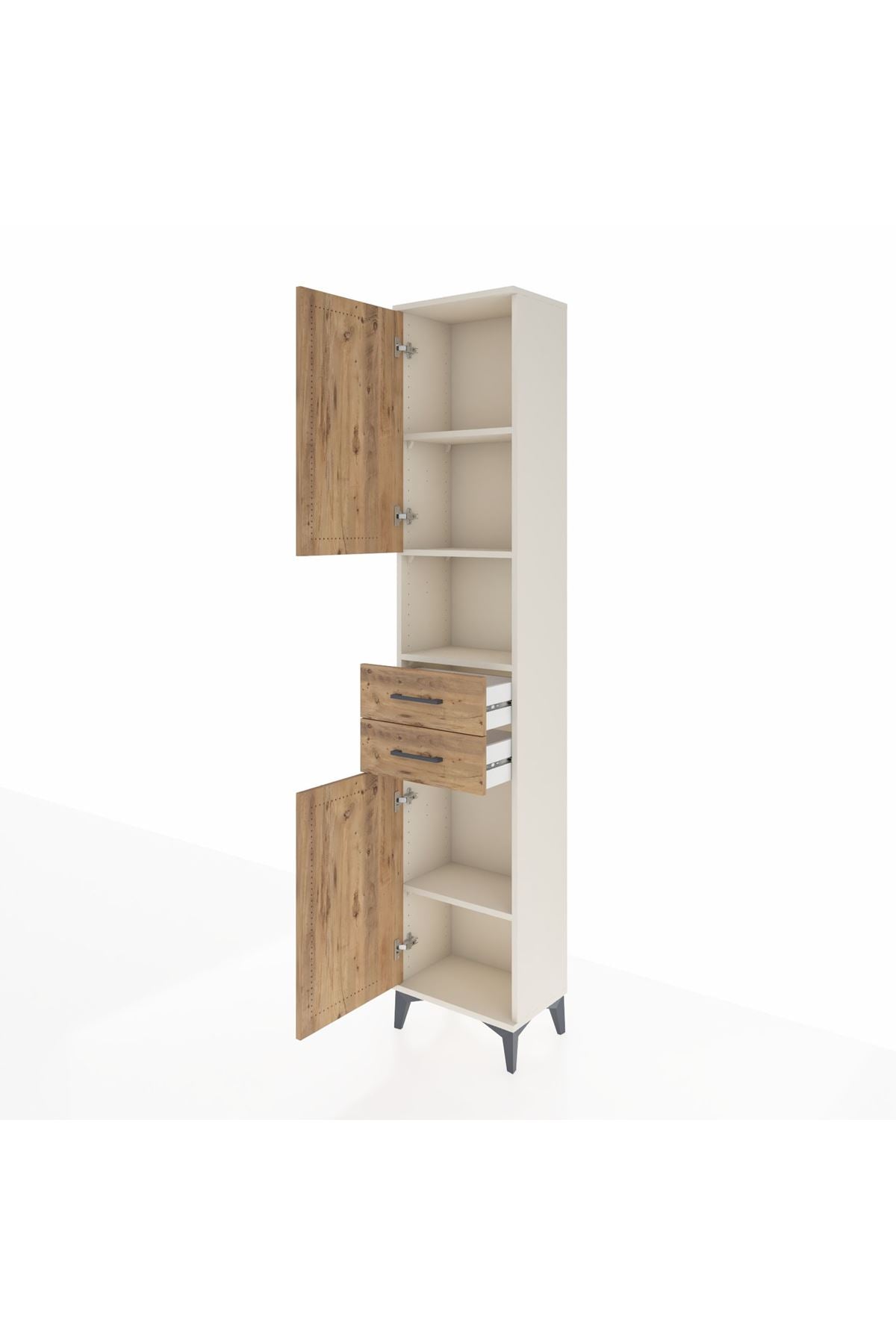 Arges Dolap 4 Raflı 2 Çekmeceli 2 Kapaklı 44x30x221 - S28M233V3A