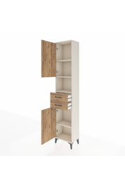 Arges Dolap 4 Raflı 2 Çekmeceli 2 Kapaklı 44x30x221 - S28M233V3A