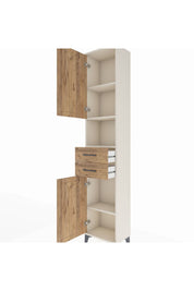 Arges Dolap 4 Raflı 2 Çekmeceli 2 Kapaklı 44x30x221 - S28M233V3A