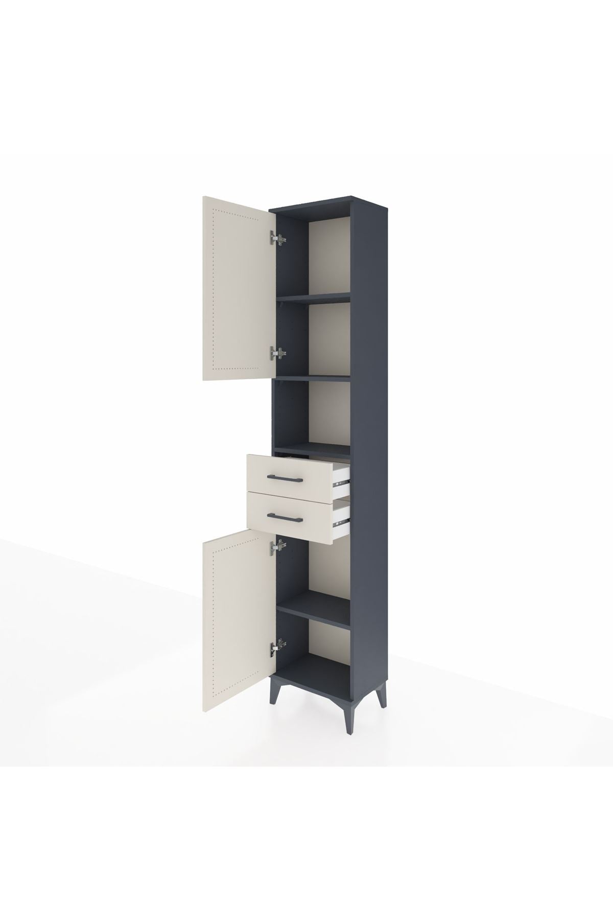 Arges Dolap 4 Raflı 2 Çekmeceli 2 Kapaklı 44x30x221 - S28M233V4A