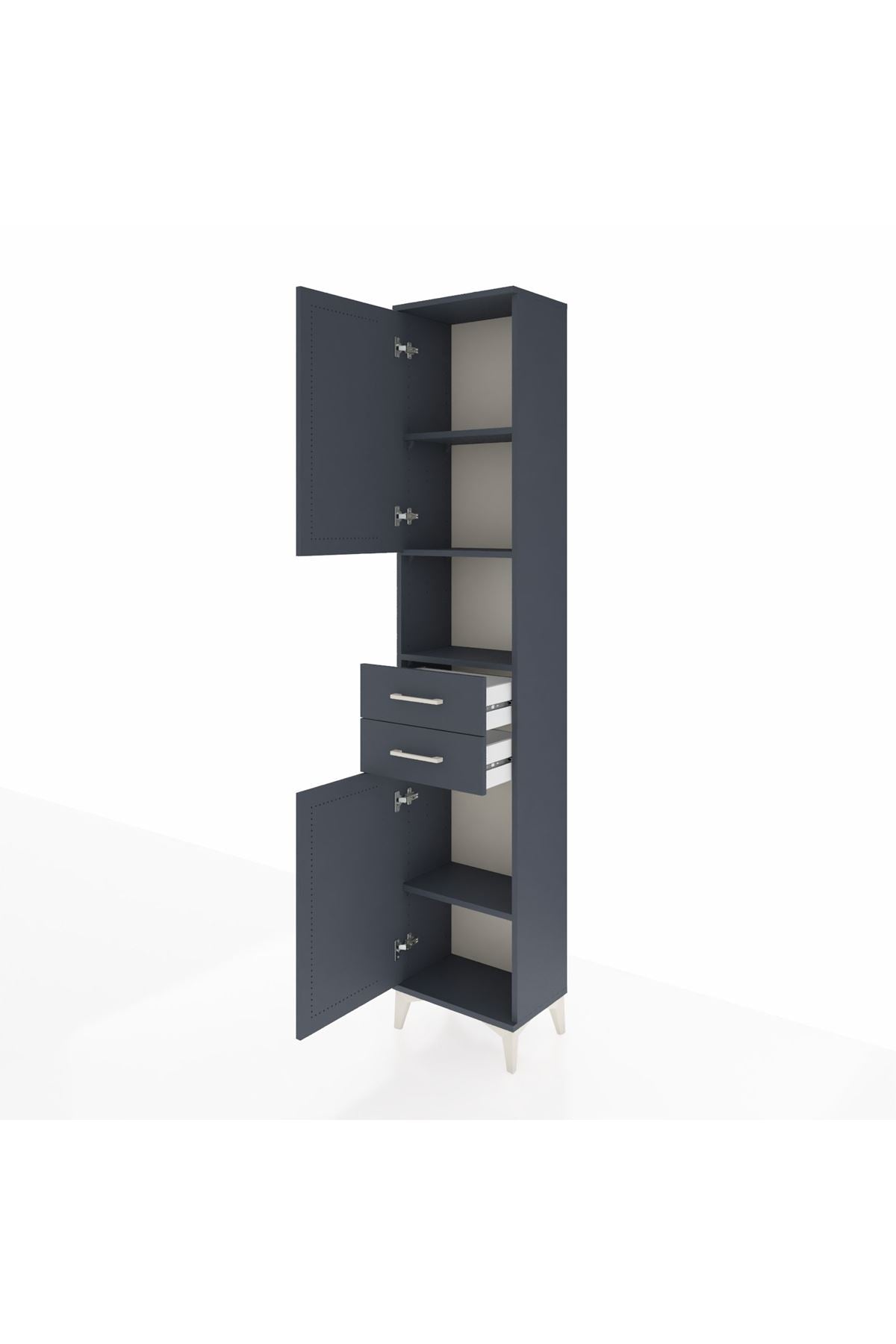 Arges Dolap 4 Raflı 2 Çekmeceli 2 Kapaklı 44x30x221 - S28M233V5A