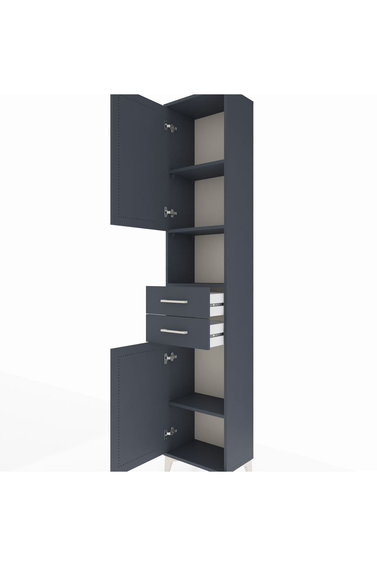 Arges Dolap 4 Raflı 2 Çekmeceli 2 Kapaklı 44x30x221 - S28M233V5A