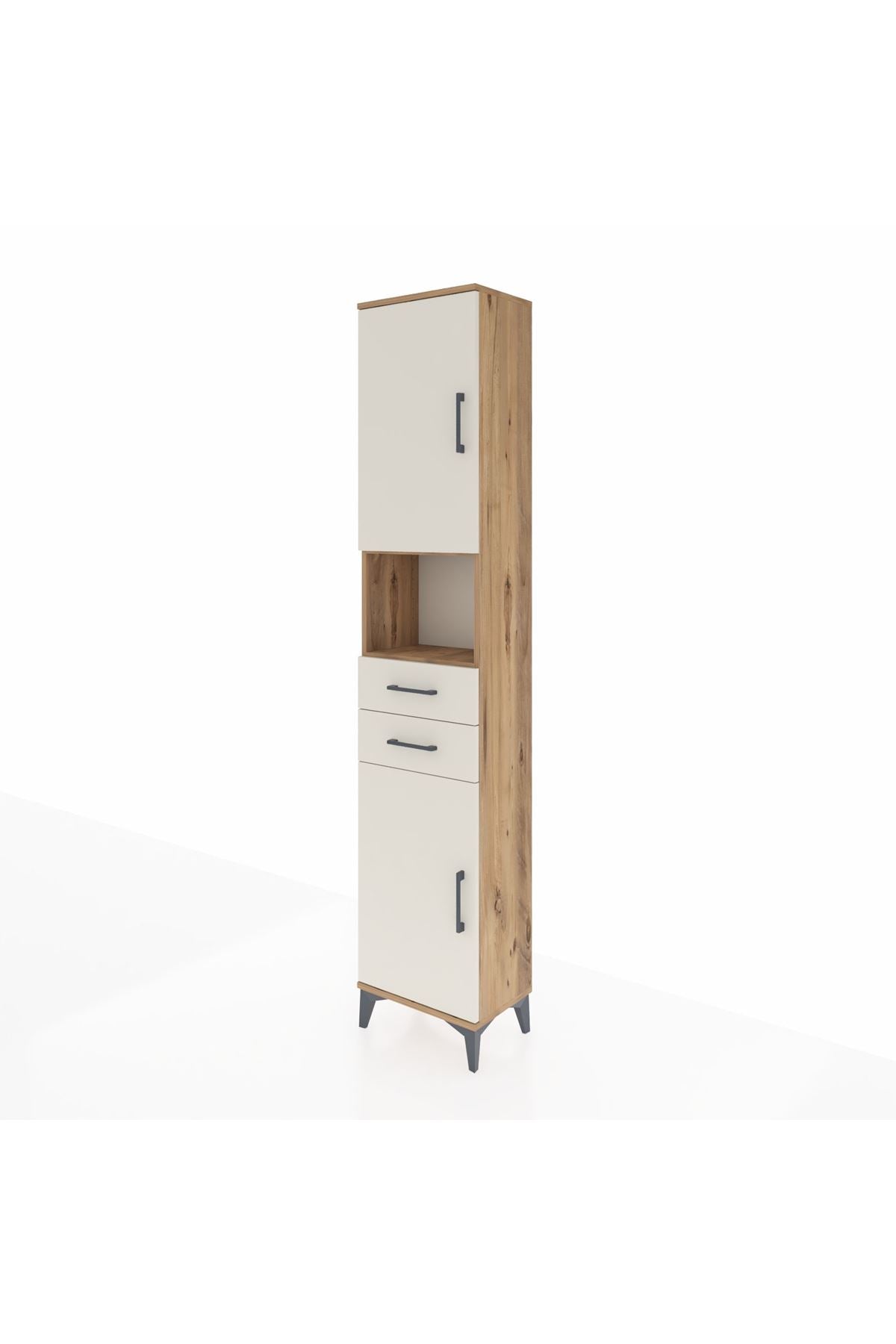 Arges Dolap 4 Raflı 2 Çekmeceli 2 Kapaklı 44x30x221 - S28M233V7A