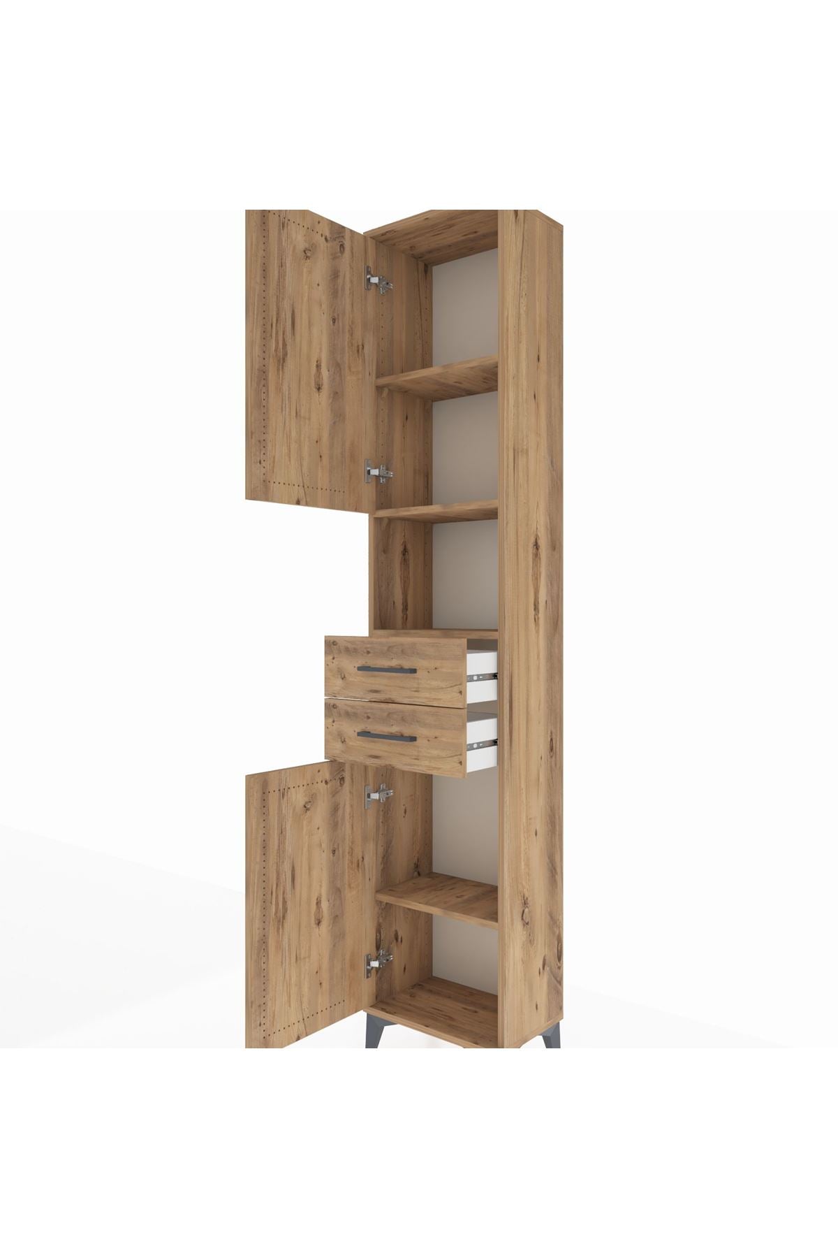 Arges Dolap 4 Raflı 2 Çekmeceli 2 Kapaklı 44x30x221 - S28M233V9A