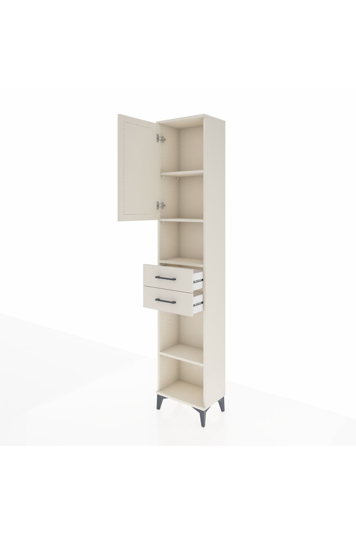 Arges Dolap 4 Raflı 2 Çekmeceli Tek Kapaklı 44x30x221 - S28M234V1A