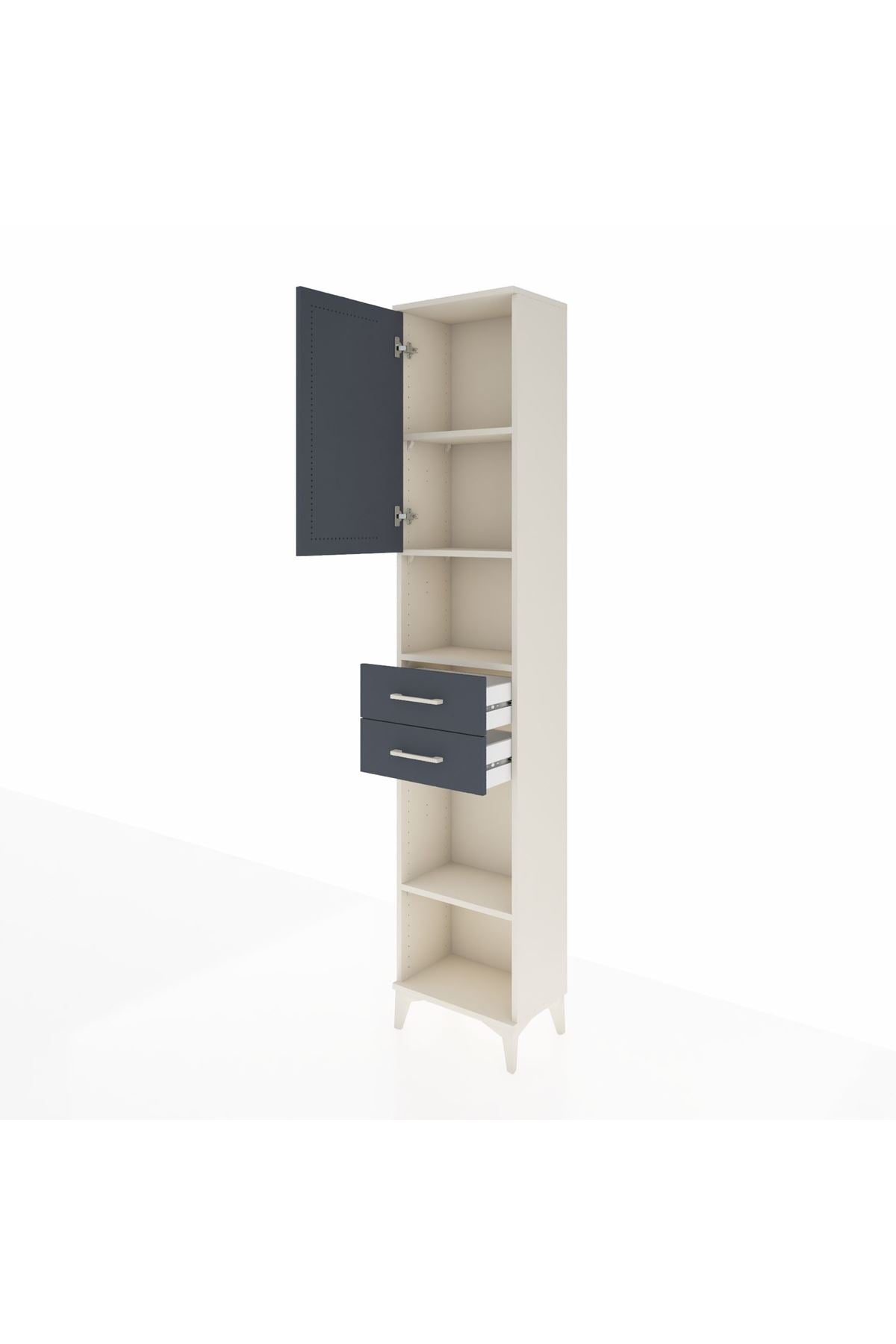 Arges Dolap 4 Raflı 2 Çekmeceli Tek Kapaklı 44x30x221 - S28M234V2A