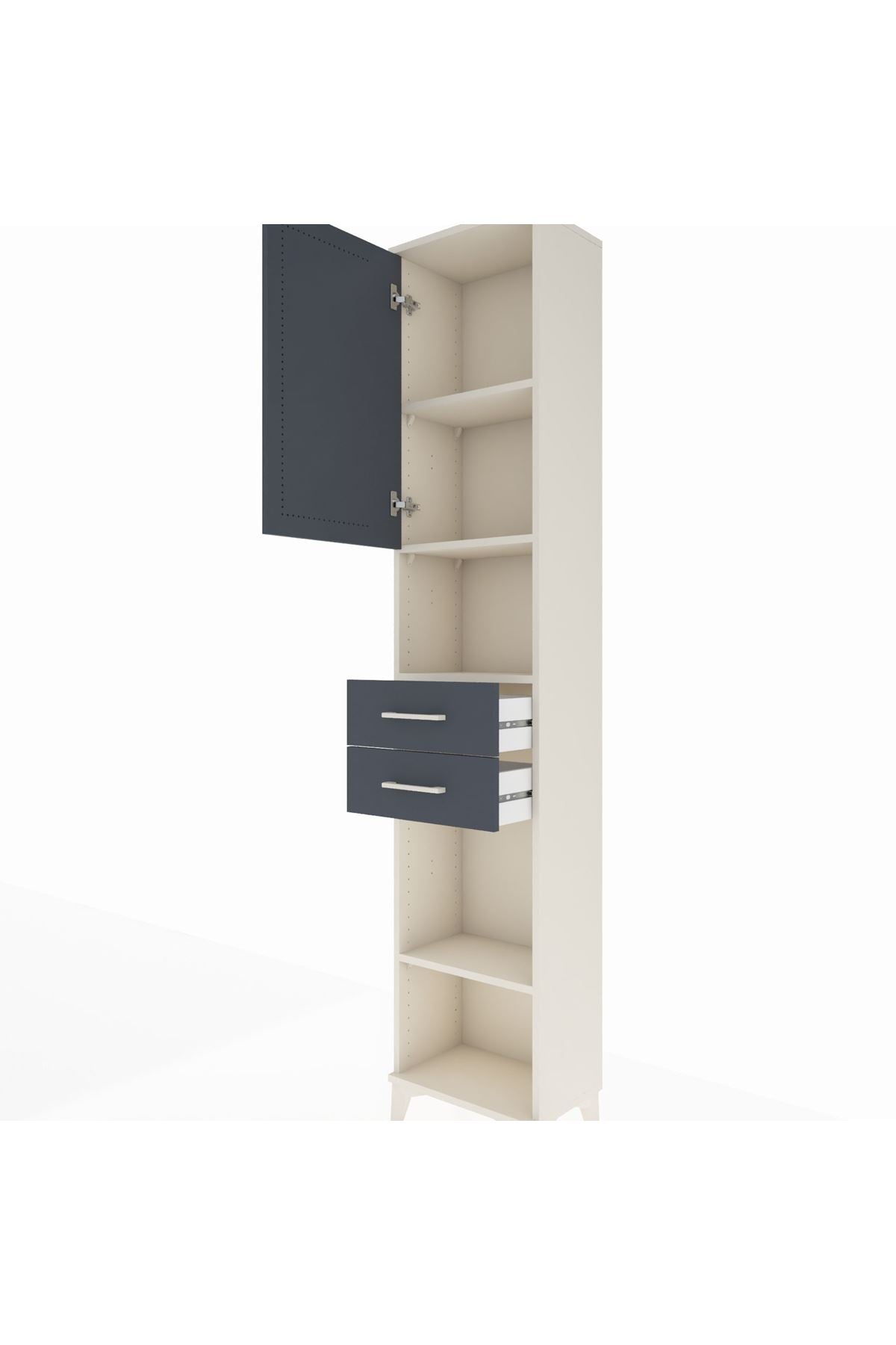 Arges Dolap 4 Raflı 2 Çekmeceli Tek Kapaklı 44x30x221 - S28M234V2A