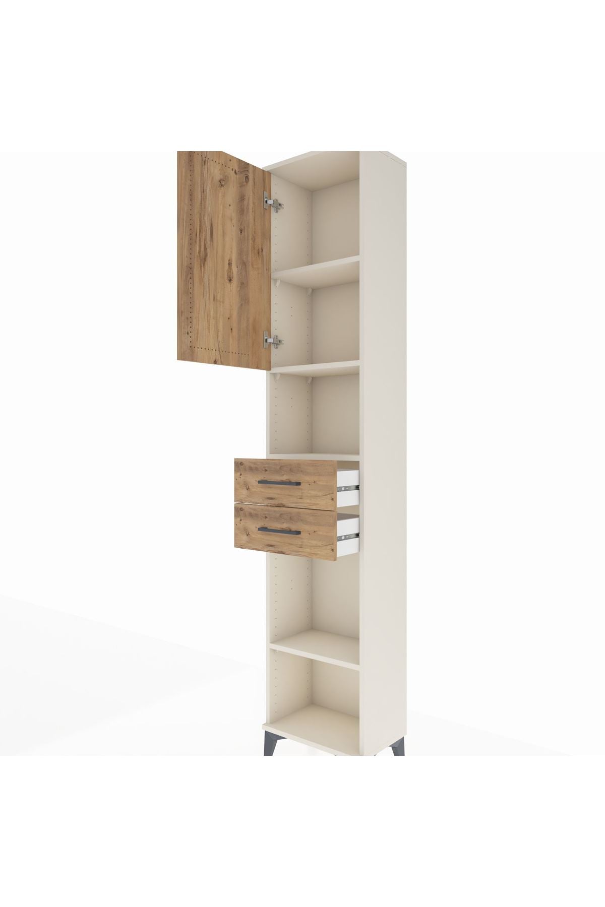 Arges Dolap 4 Raflı 2 Çekmeceli Tek Kapaklı 44x30x221 - S28M234V3A