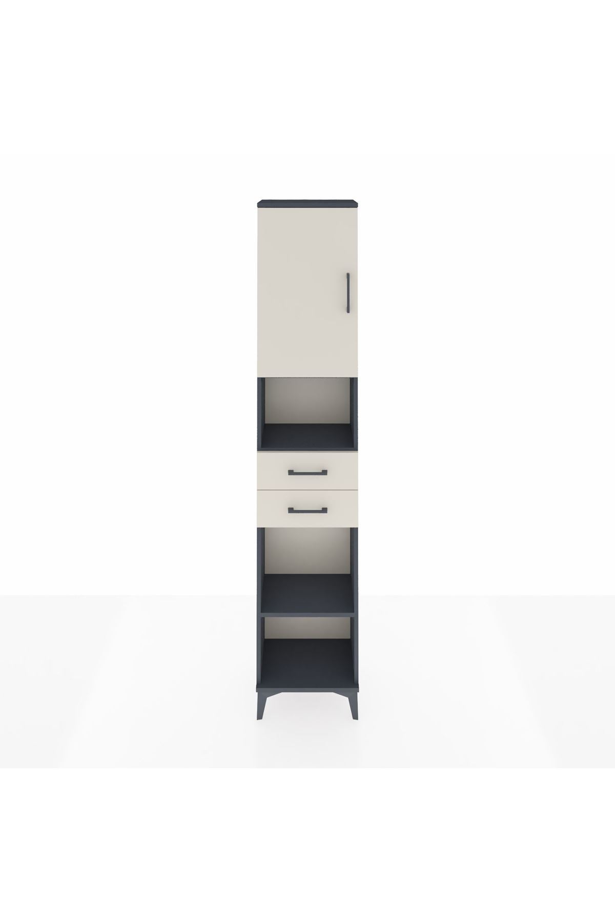 Arges Dolap 4 Raflı 2 Çekmeceli Tek Kapaklı 44x30x221 - S28M234V4A