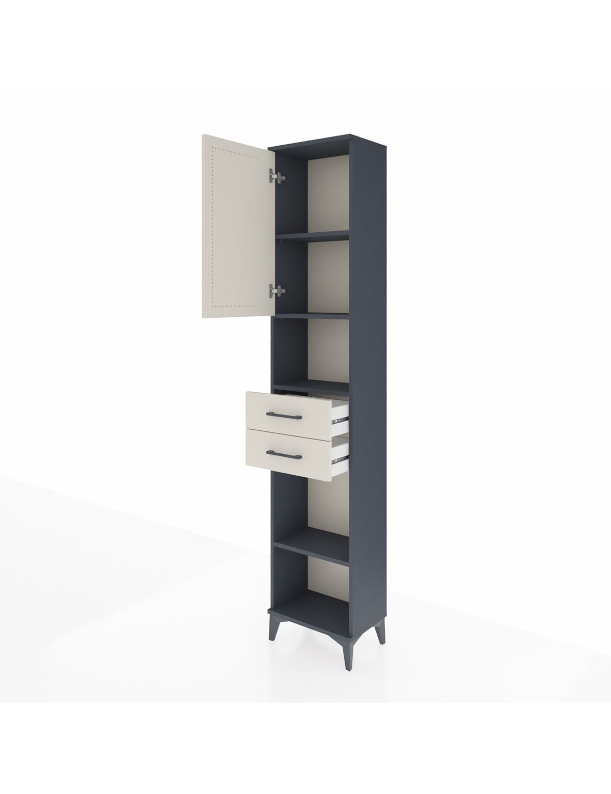 Arges Dolap 4 Raflı 2 Çekmeceli Tek Kapaklı 44x30x221 - S28M234V4A