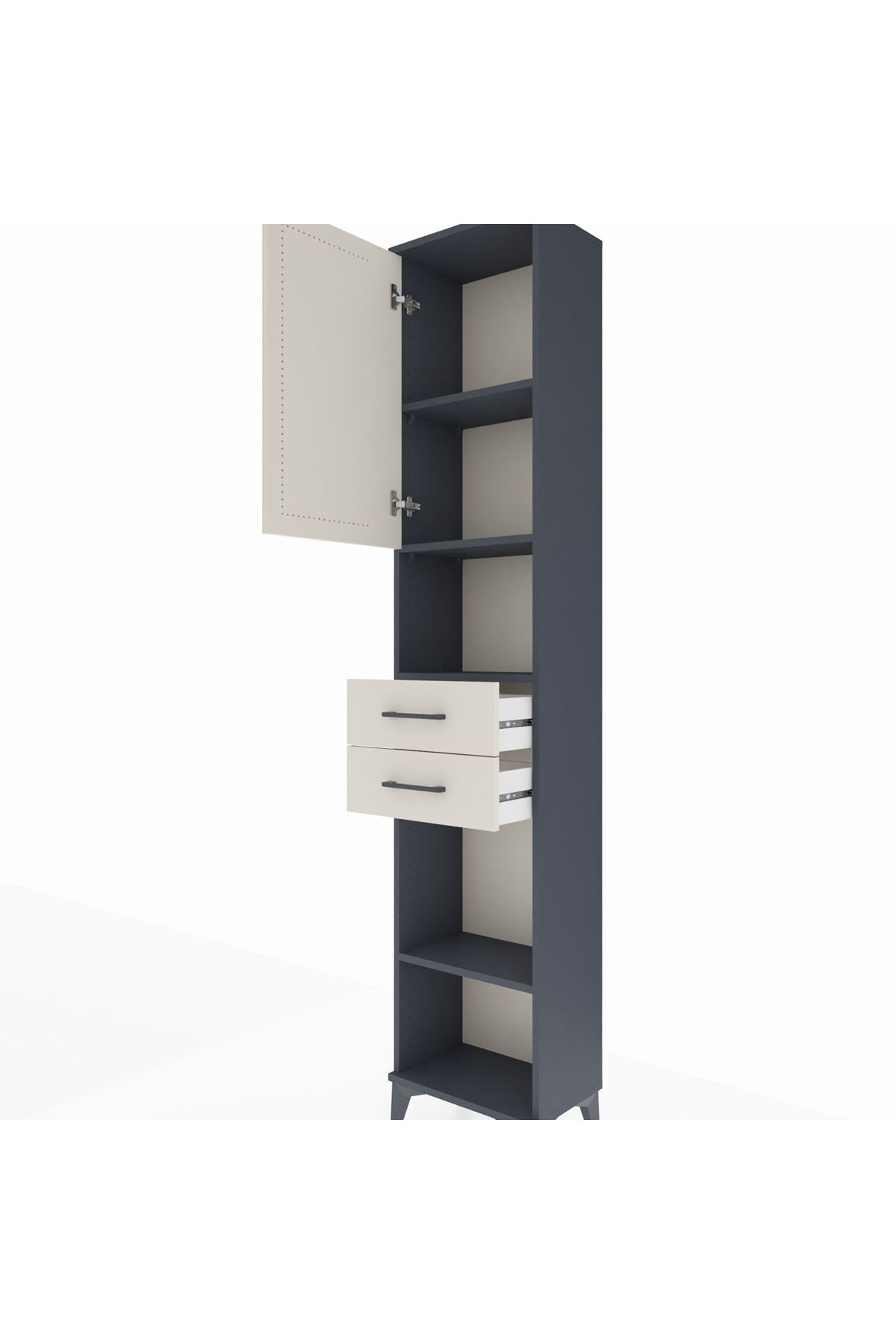 Arges Dolap 4 Raflı 2 Çekmeceli Tek Kapaklı 44x30x221 - S28M234V4A