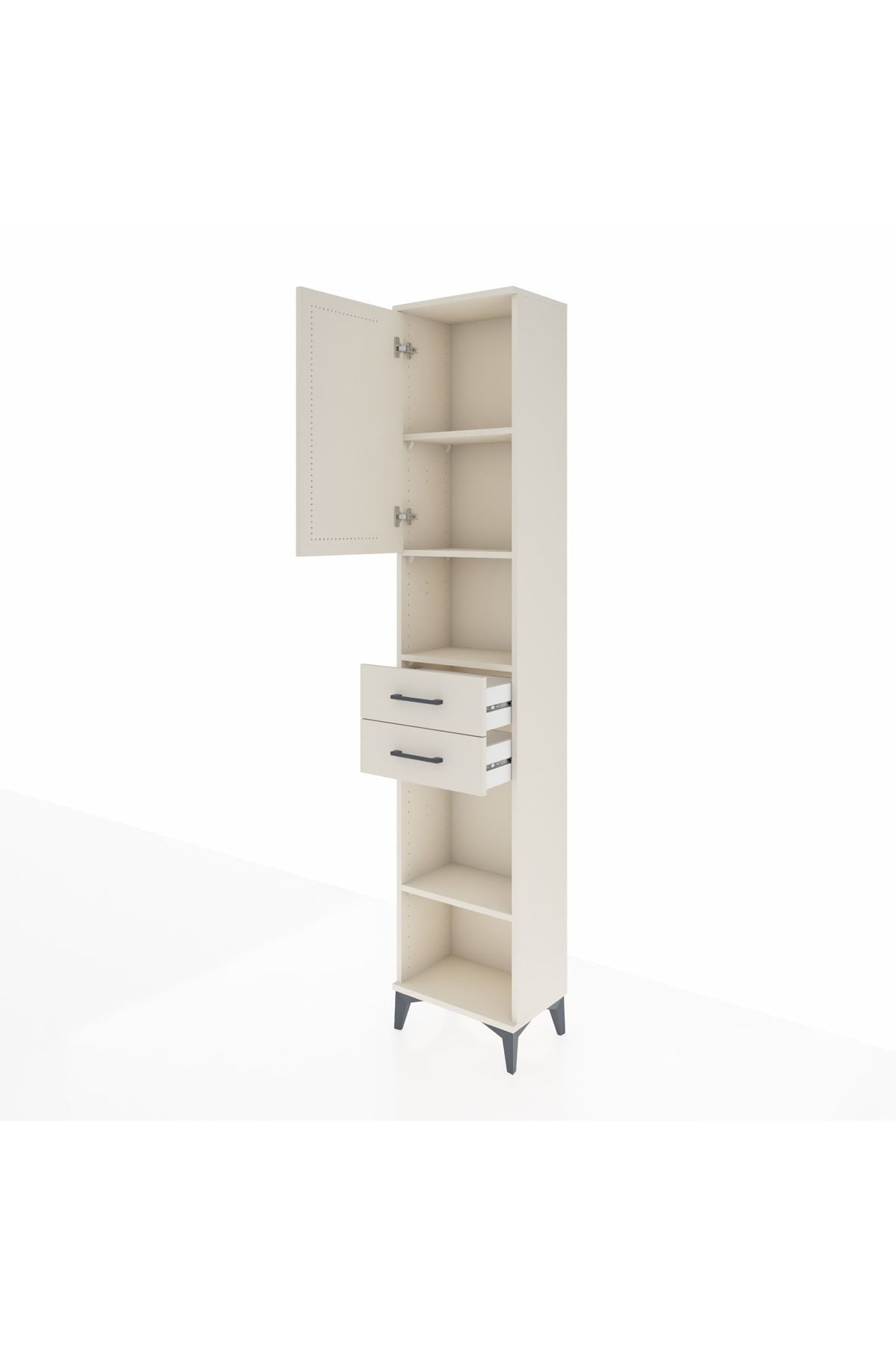 Arges Dolap 4 Raflı 2 Çekmeceli Tek Kapaklı 44x30x221 - S28M235V1A