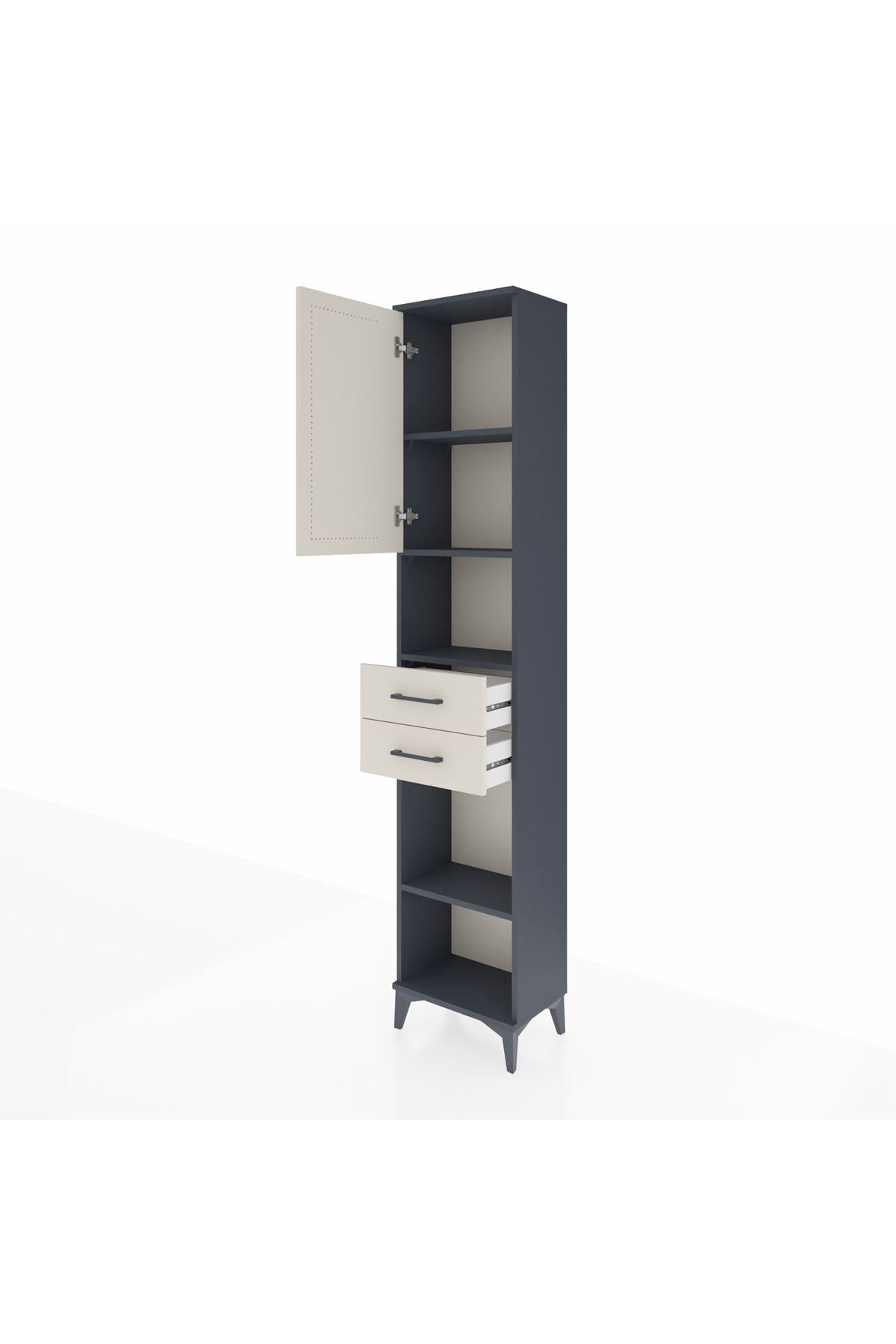 Arges Dolap 4 Raflı 2 Çekmeceli Tek Kapaklı 44x30x221 - S28M235V4A