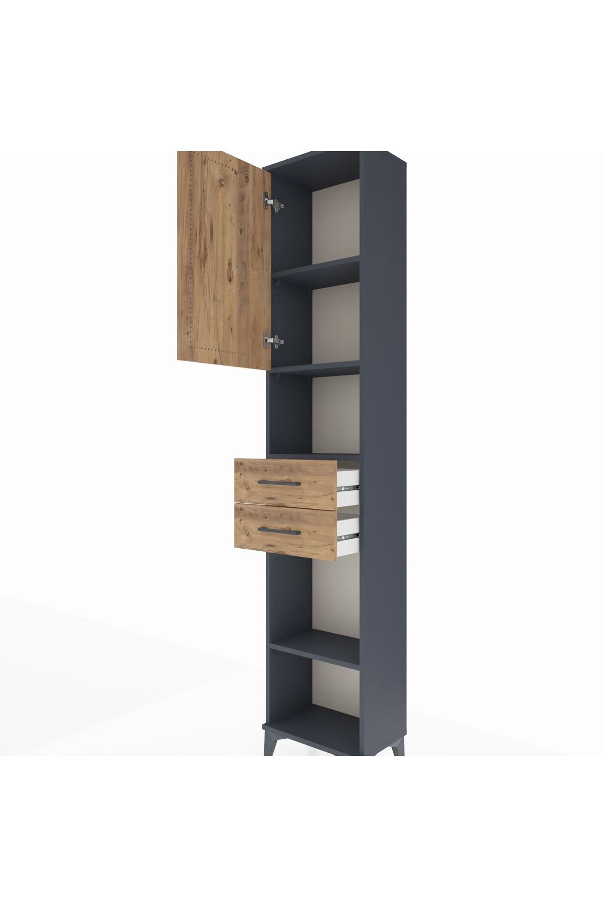 Arges Dolap 4 Raflı 2 Çekmeceli Tek Kapaklı 44x30x221 - S28M235V6A