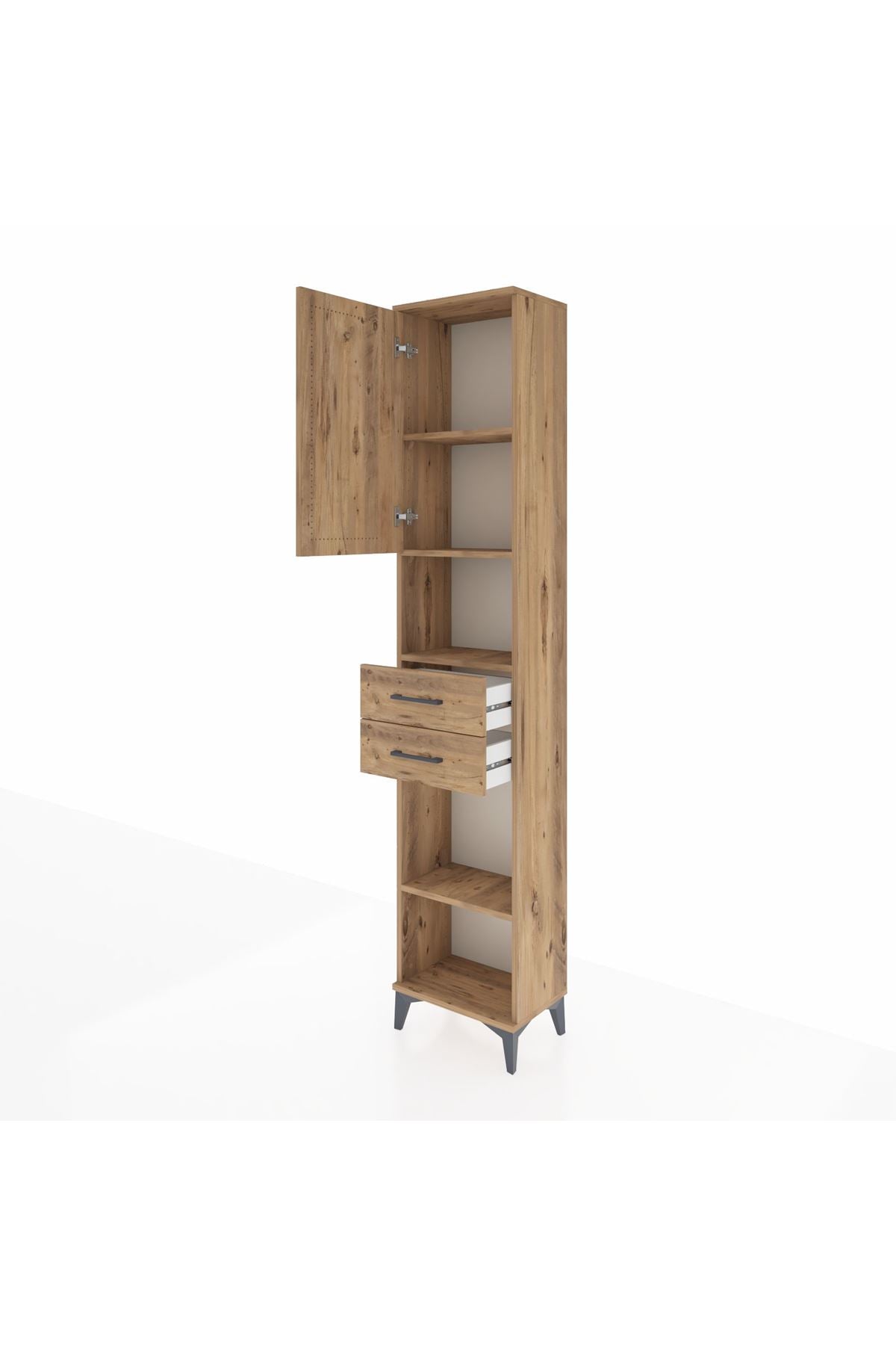 Arges Dolap 4 Raflı 2 Çekmeceli Tek Kapaklı 44x30x221 - S28M235V9A