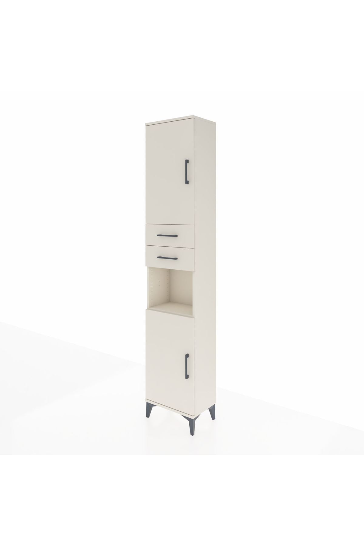 Arges Dolap 4 Raflı 2 Çekmeceli 2 Kapaklı 44x30x221 - S28M237V1A