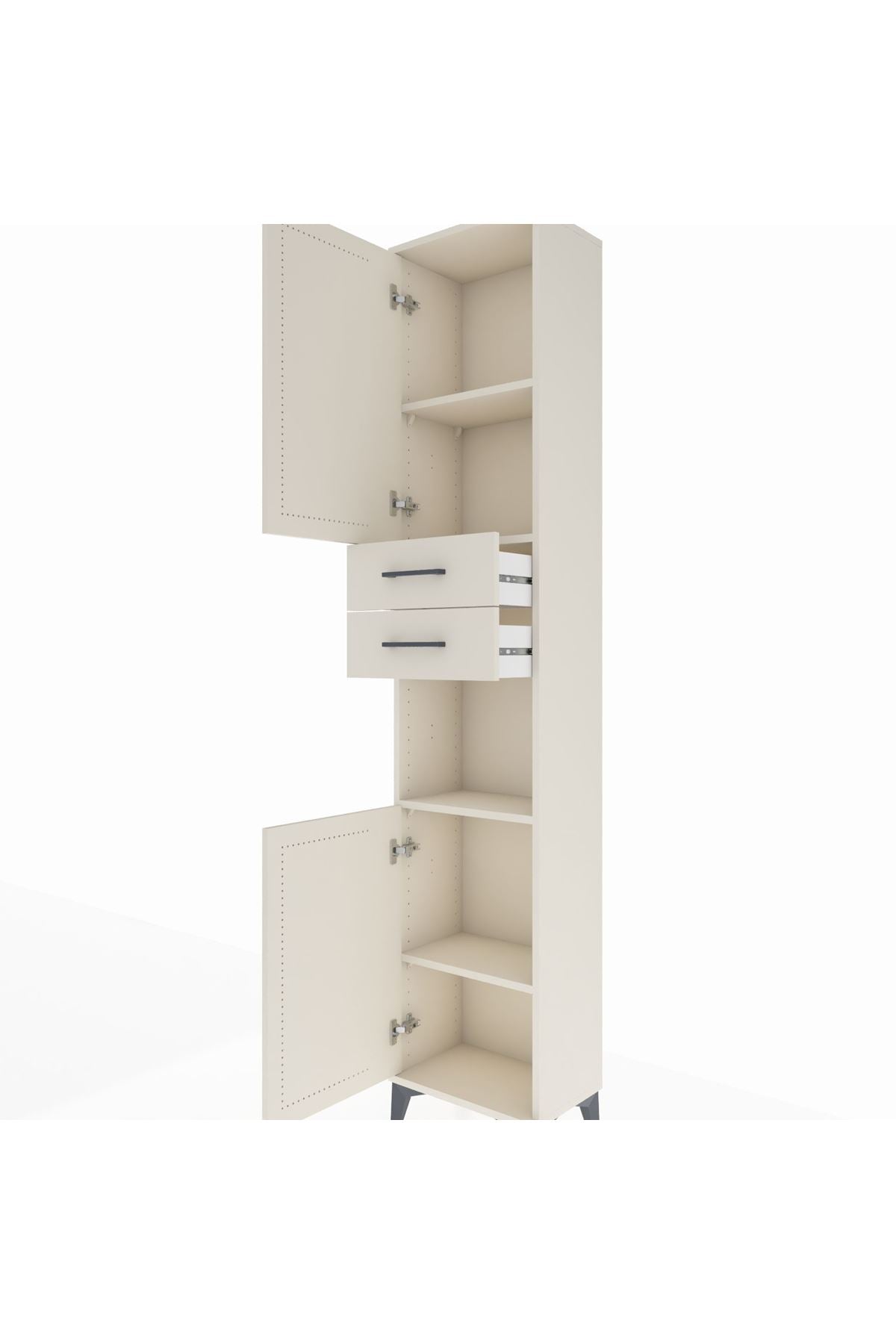 Arges Dolap 4 Raflı 2 Çekmeceli 2 Kapaklı 44x30x221 - S28M237V1A