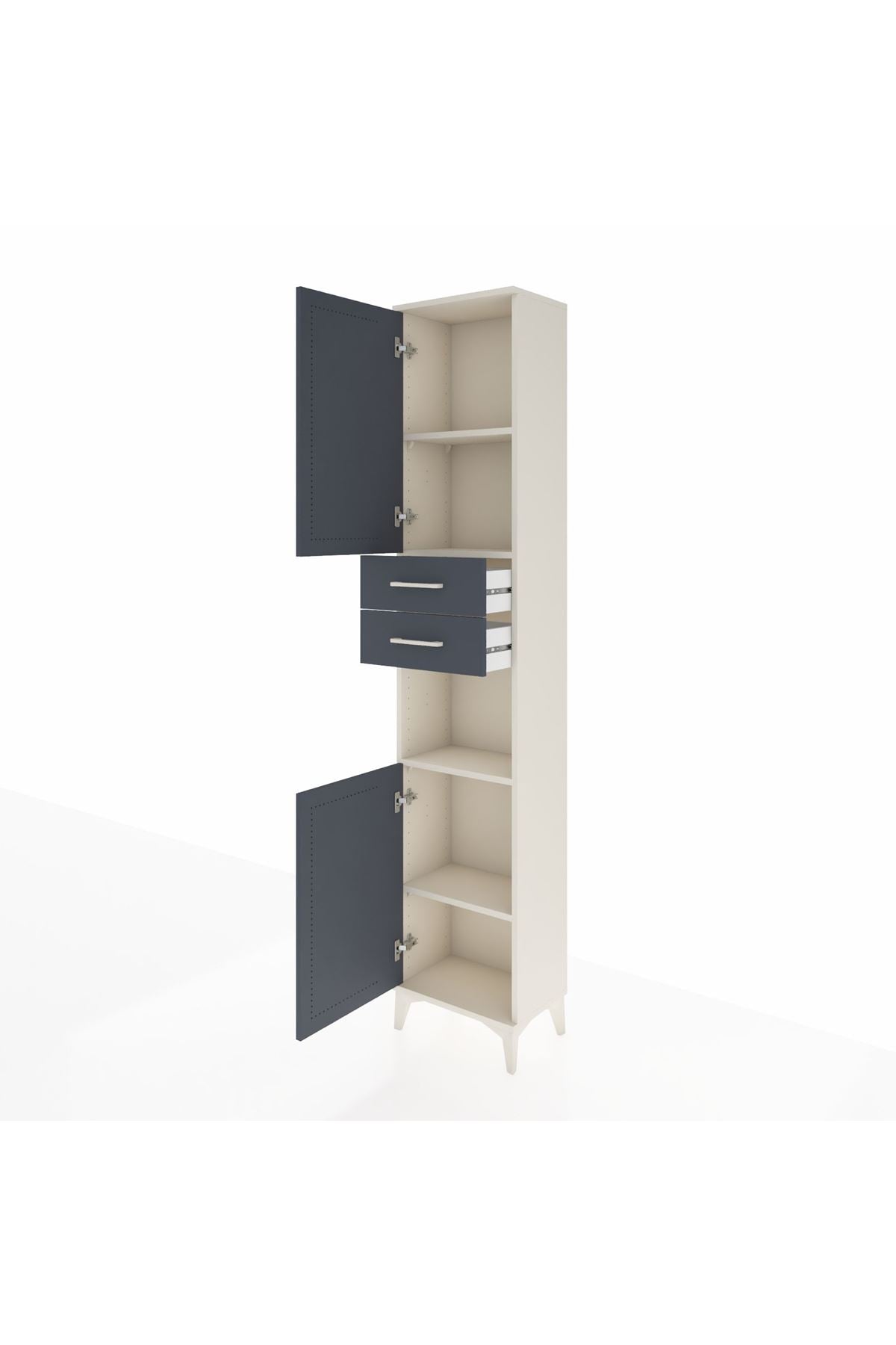 Arges Dolap 4 Raflı 2 Çekmeceli 2 Kapaklı 44x30x221 - S28M237V2A