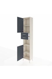 Arges Dolap 4 Raflı 2 Çekmeceli 2 Kapaklı 44x30x221 - S28M237V2A