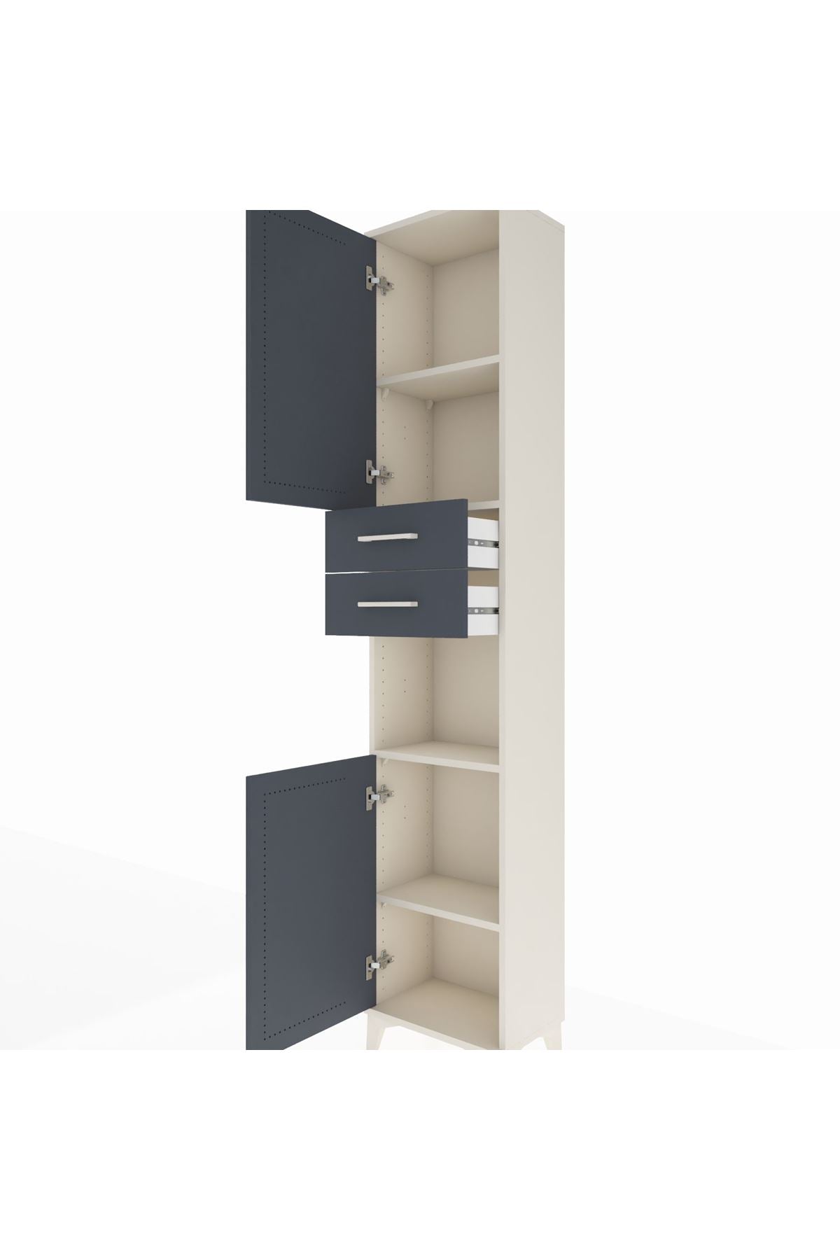 Arges Dolap 4 Raflı 2 Çekmeceli 2 Kapaklı 44x30x221 - S28M237V2A