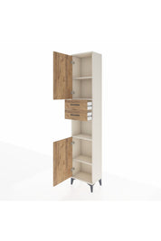 Arges Dolap 4 Raflı 2 Çekmeceli 2 Kapaklı 44x30x221 - S28M237V3A