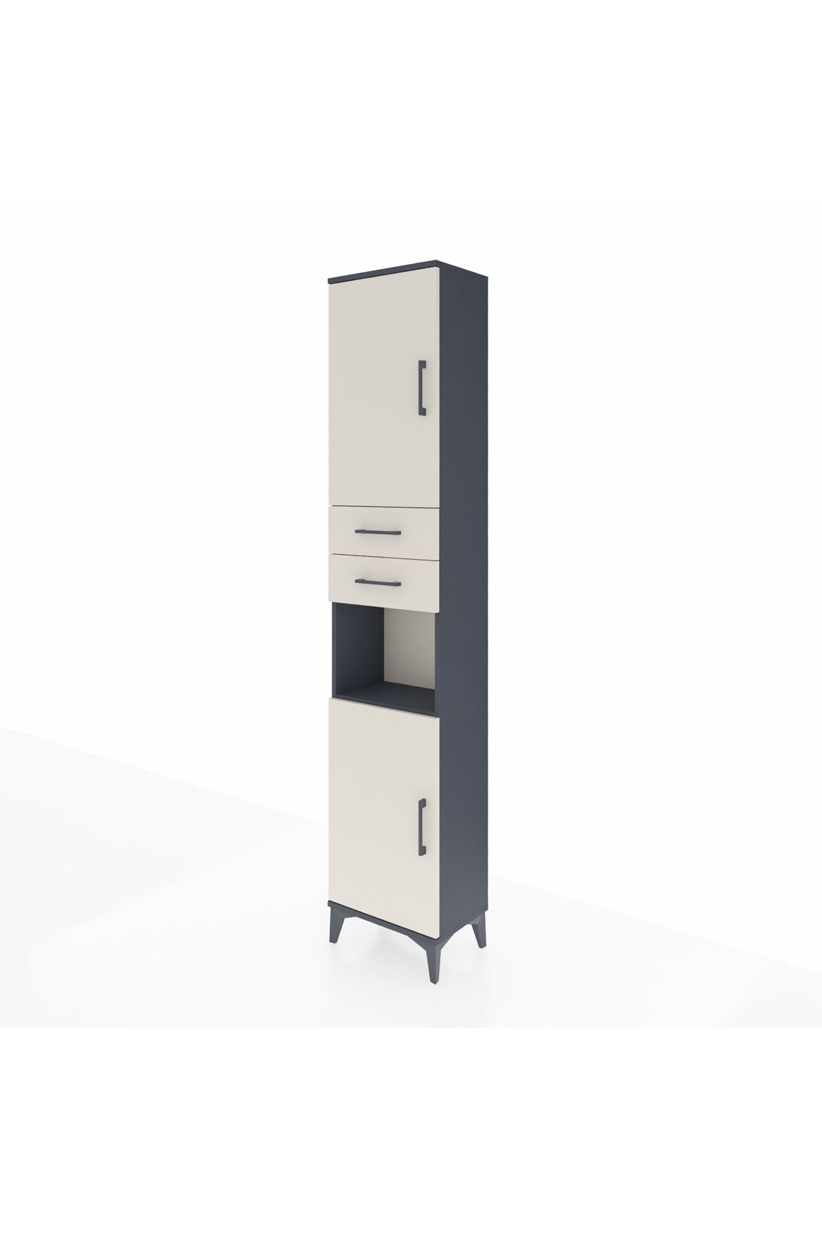 Arges Dolap 4 Raflı 2 Çekmeceli 2 Kapaklı 44x30x221 - S28M237V4A