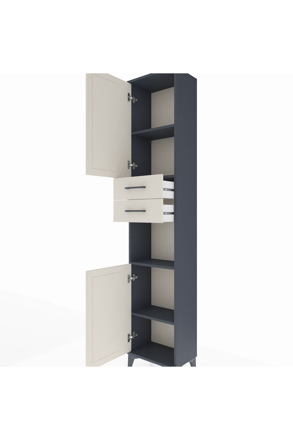 Arges Dolap 4 Raflı 2 Çekmeceli 2 Kapaklı 44x30x221 - S28M237V4A