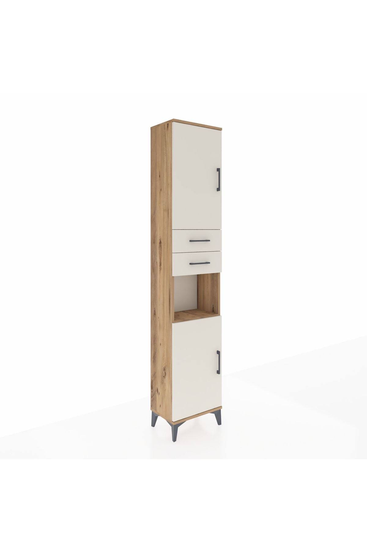 Arges Dolap 4 Raflı 2 Çekmeceli 2 Kapaklı 44x30x221 - S28M237V7A