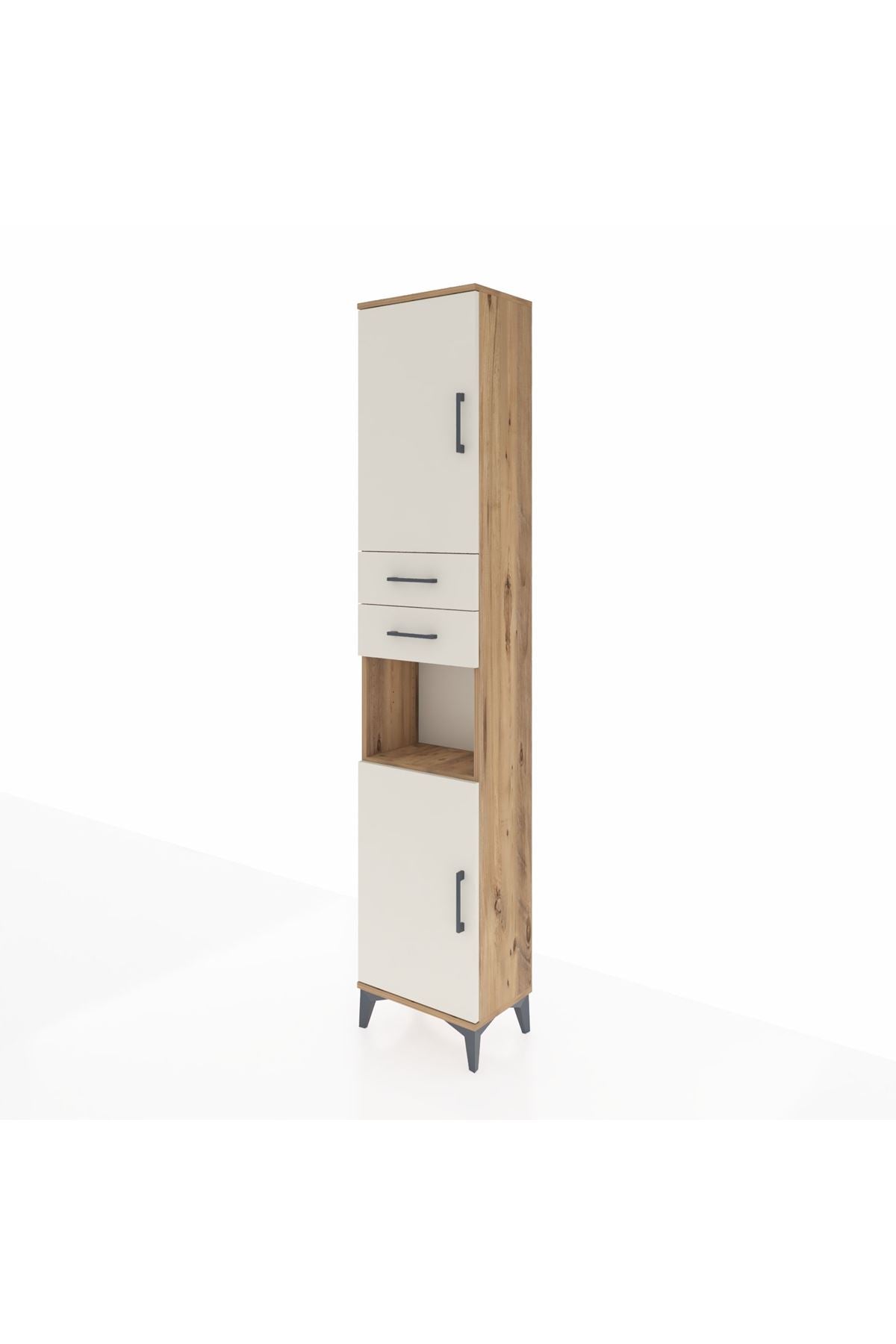 Arges Dolap 4 Raflı 2 Çekmeceli 2 Kapaklı 44x30x221 - S28M237V7A