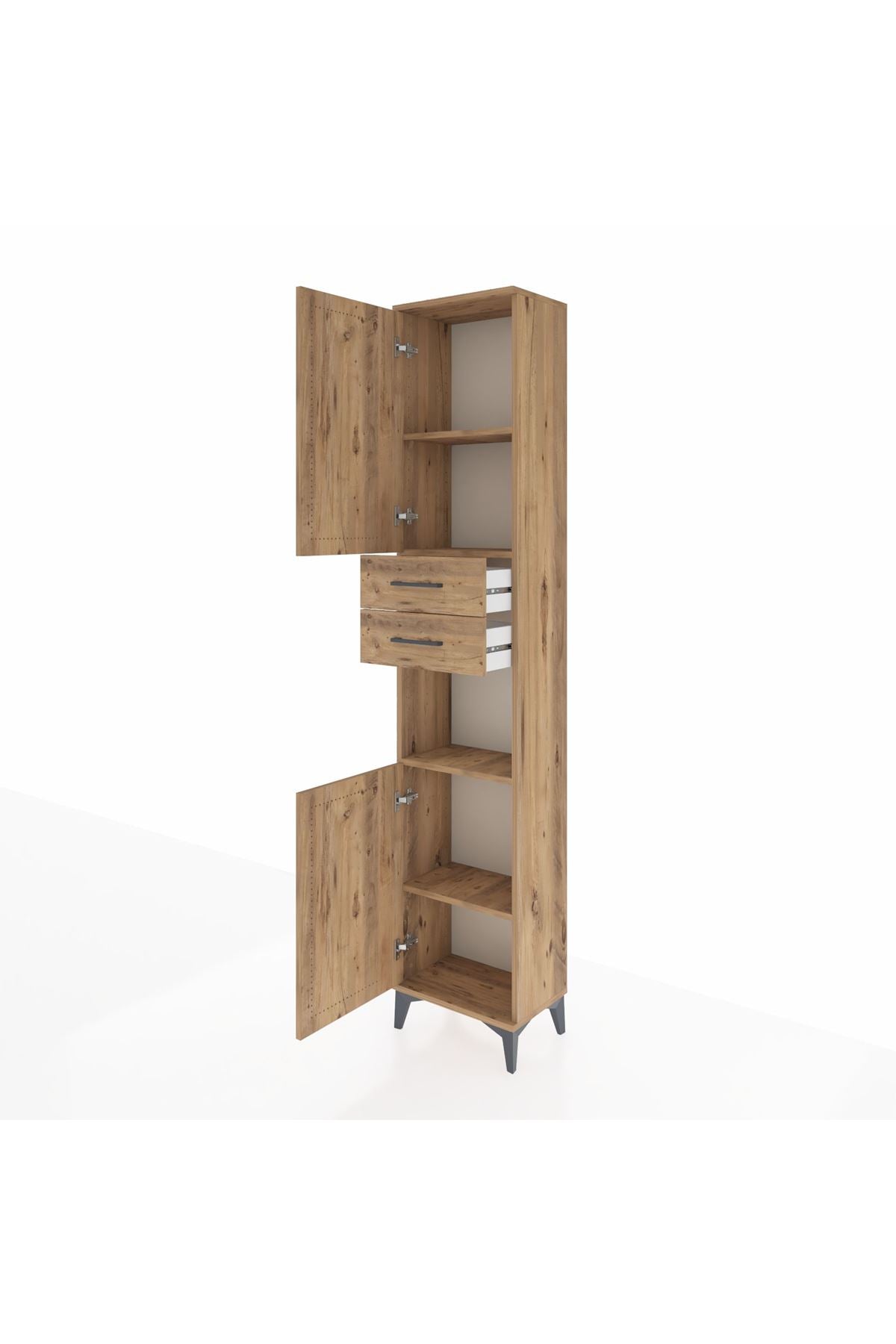 Arges Dolap 4 Raflı 2 Çekmeceli 2 Kapaklı 44x30x221 - S28M237V9A
