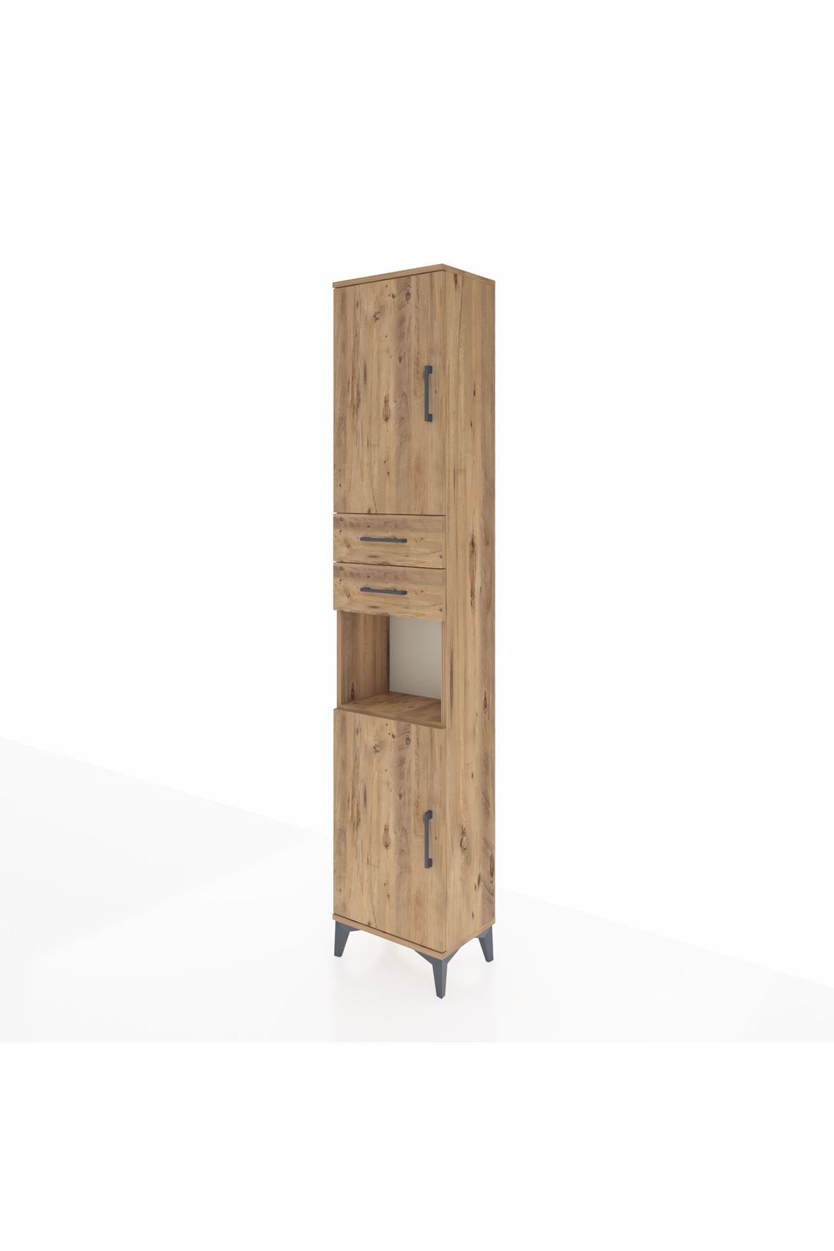 Arges Dolap 4 Raflı 2 Çekmeceli 2 Kapaklı 44x30x221 - S28M237V9A
