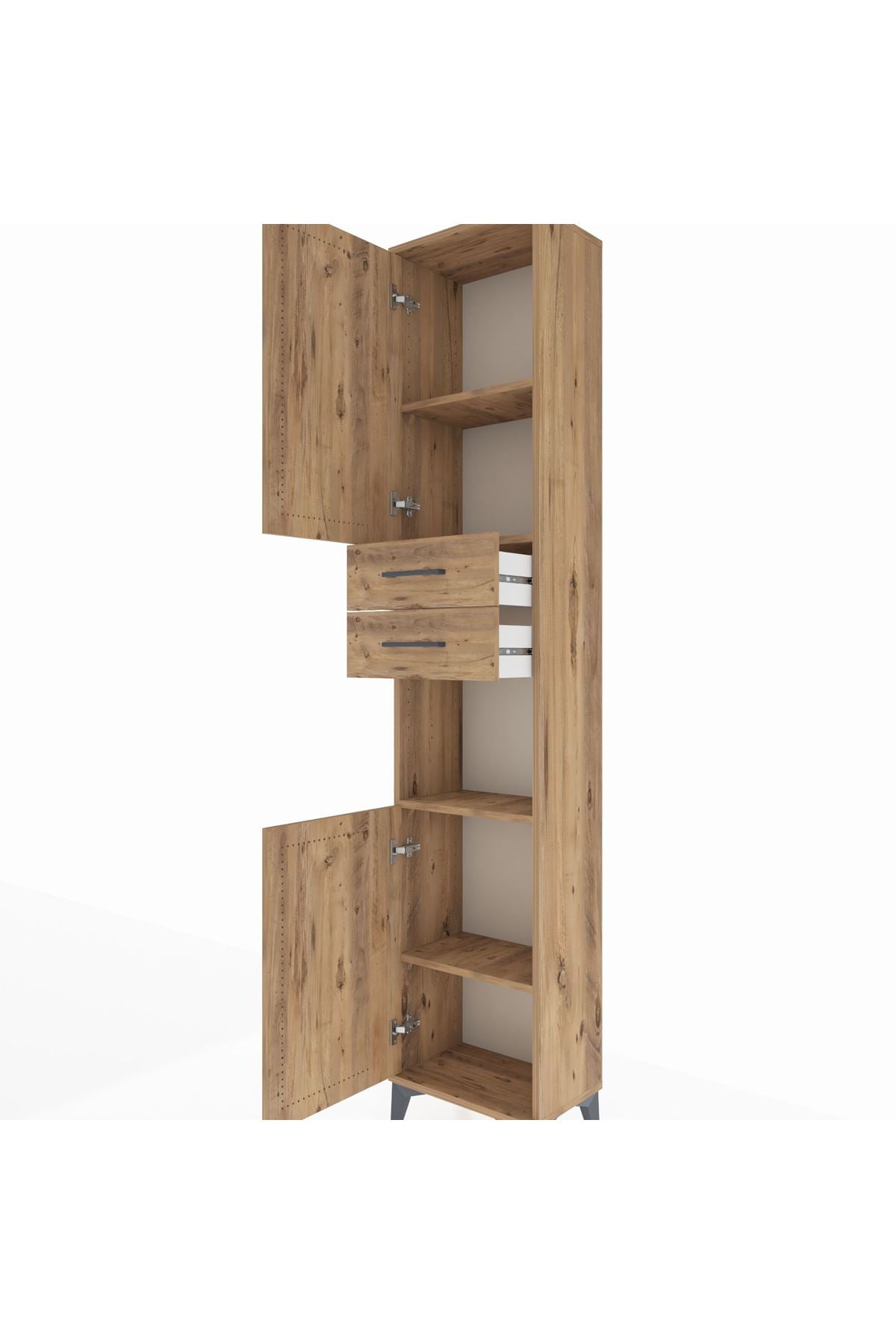 Arges Dolap 4 Raflı 2 Çekmeceli 2 Kapaklı 44x30x221 - S28M237V9A