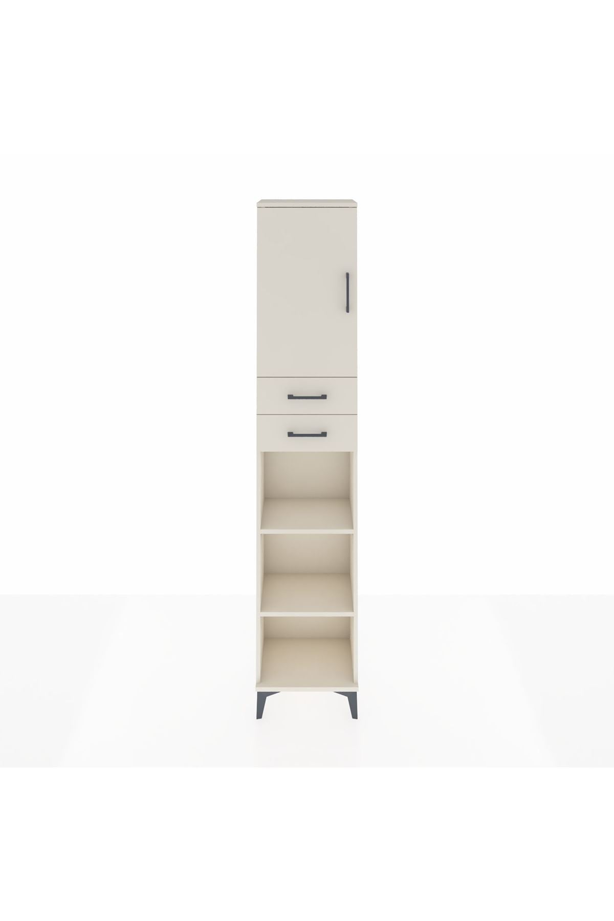 Arges Dolap 4 Raflı 2 Çekmeceli Tek Kapaklı 44x30x221 - S28M238V1A