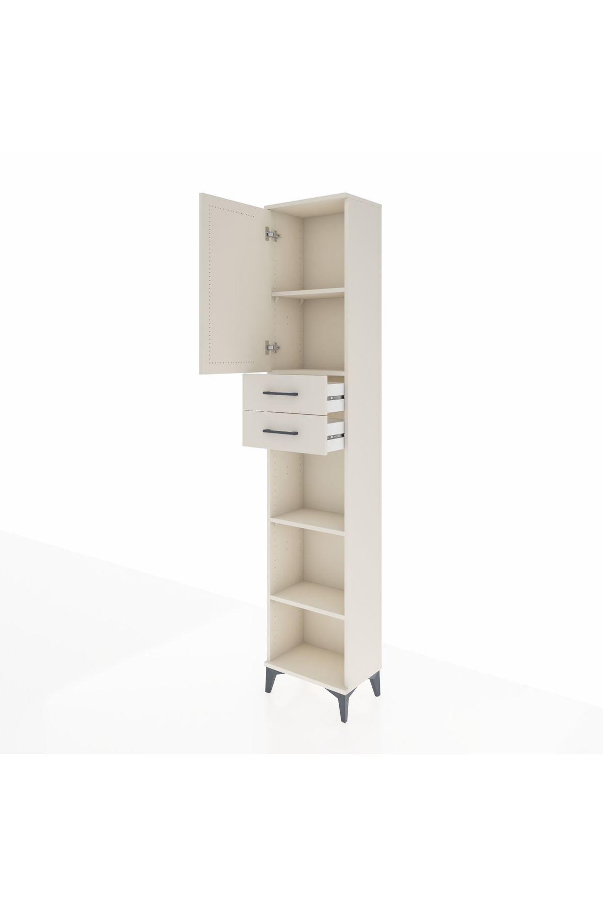 Arges Dolap 4 Raflı 2 Çekmeceli Tek Kapaklı 44x30x221 - S28M238V1A