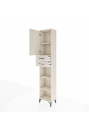 Arges Dolap 4 Raflı 2 Çekmeceli Tek Kapaklı 44x30x221 - S28M238V1A